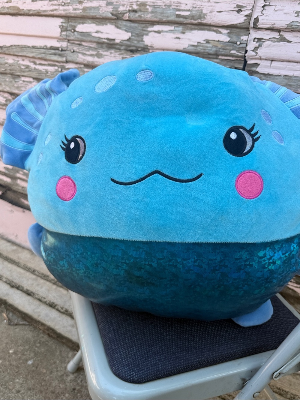 Blue Cute Sea Creature Plush Pillow